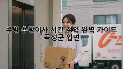 주말 용달이사 시간 절약 완벽 가이드! 곡성군 입면